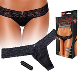 Hustler Vibrating Lace Thong Black