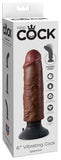 King Cock 6 Inch Vibrating Cock-Brown