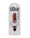 King Cock 5 Inches Vibrating Stiffy Dark Brown