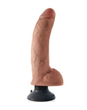 King Cock 9 Inch Vibrating Dildo with Balls- Tan