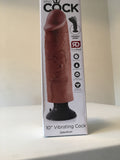 King Cock 10 Inch Vibrating Cock-Tan