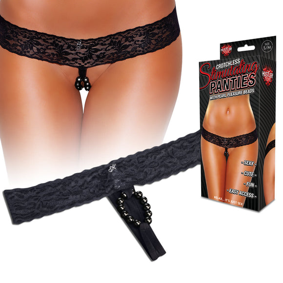 Lace Thong With Stimulating Beads