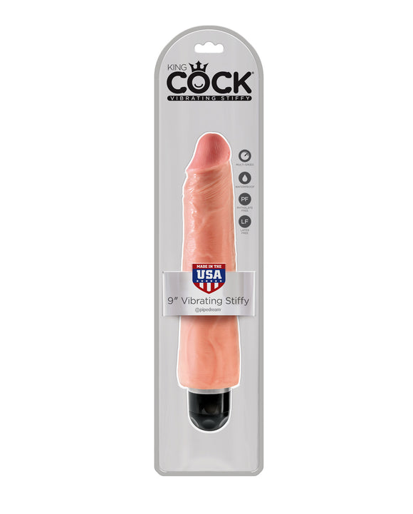 King Cock 9 Inches Vibrating Stiffy White Flesh