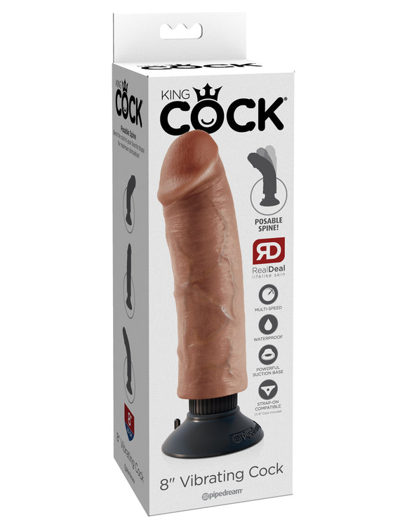 King Cock 8 in. Vibrating Cock Tan