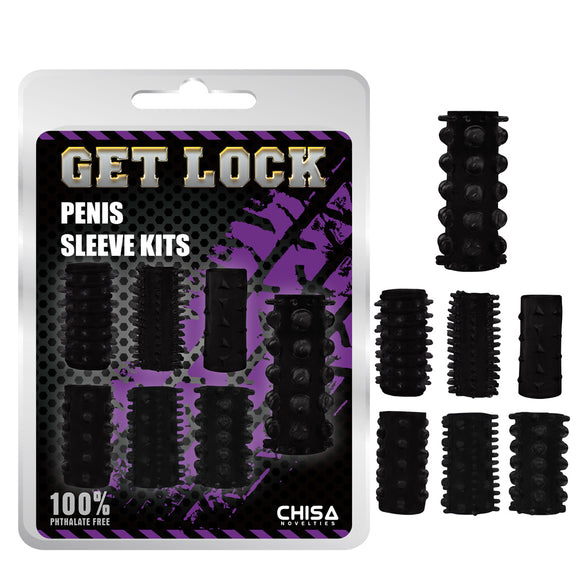 Penis Sleeve Kit- 7 Pack Black