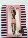 SUSPENDER BODYSTOCKING - BLACK - ONE SIZE